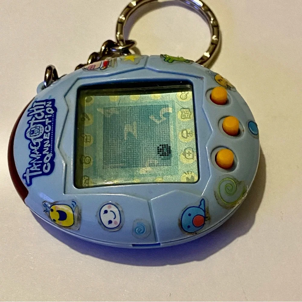 Tamagotchi Connection V1 2004 Flat Pastel Baby Blue W/ Original Stickers